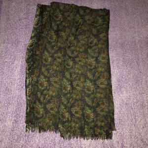 Green floral scarf